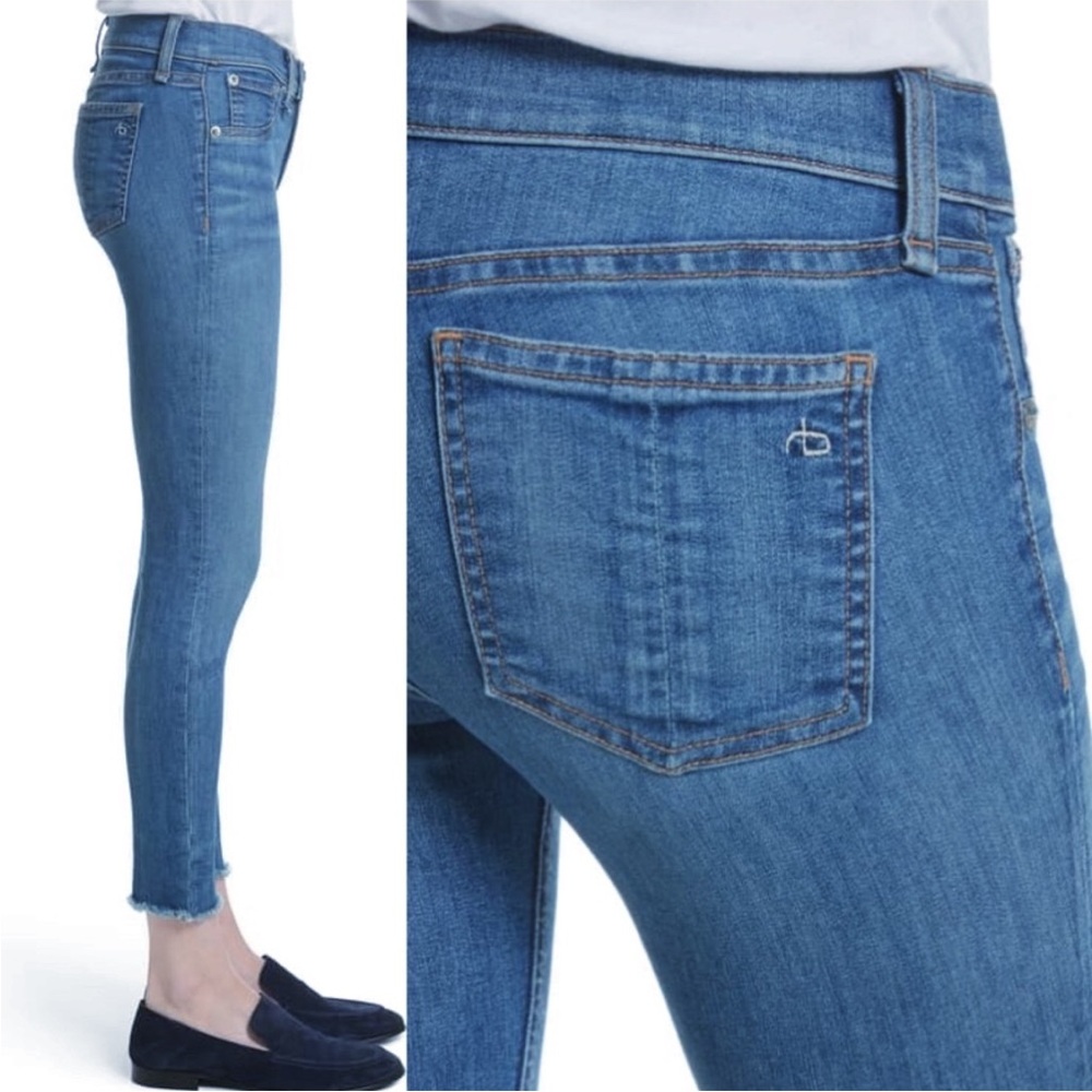 RAG & BONE SKINNY RAW HEM ANKLE LUCKY ROUGE WASH SIZE 30